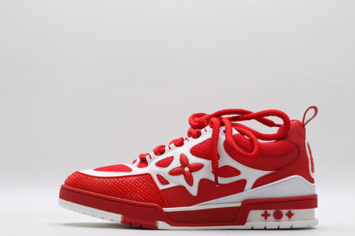 l&v skate sneaker red white